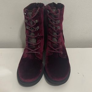 Burgundy Combat Boots